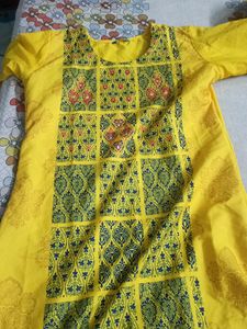 Beautiful Yellow Crepe Kurta Used Only Once
