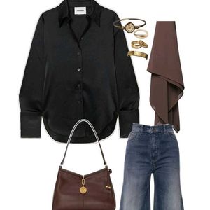 oversized Black Button-Down Shirt