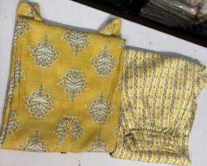 Yellow Printed Kurta