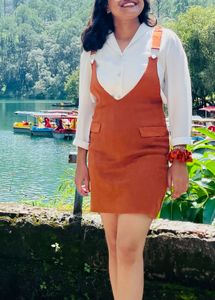 Rusted Brown Mini Dress For Women