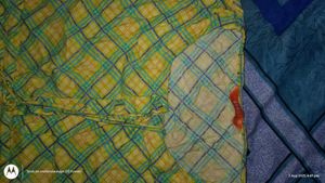 New Gerua Checked Kurti With Pompom