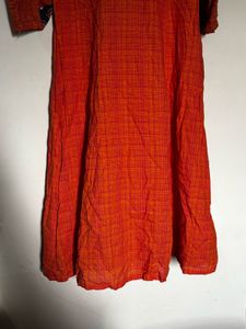 Orange Embroidered Kurta - Size: S