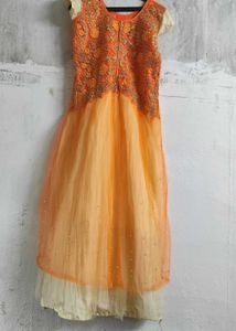 Orange Embroidered Lehenga Choli