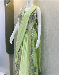 🆕️Faux Georgette Lehenga Saree With Blouse, Shrug
