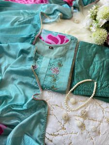 Sea Green  Luxury Chinnon Suit