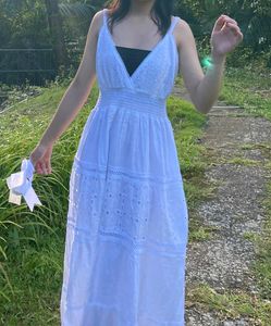 White Eyelet Maxi Dress