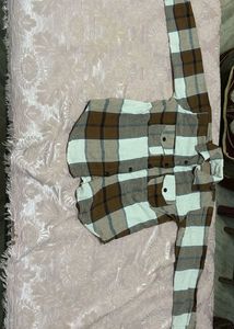 Brown &amp; White Checkered Shirt