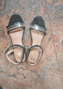 Stylish Transparent Black Heel