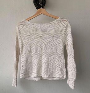 H&amp;M White Net Top😍