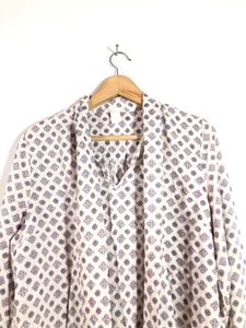 Off White Printed Top