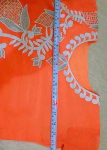 Embroidery Orange Kurti