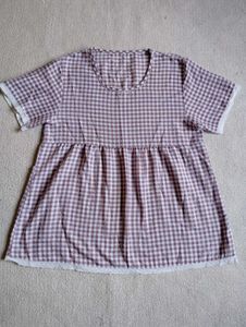 Gingham Print Baby Doll Tops