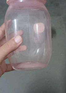 Cute  Pastel Pink Lid Jars (Set of 2)