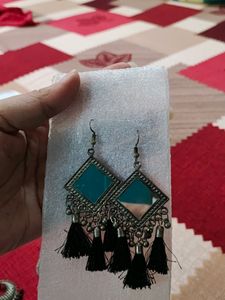 Silver Mirror Pair Of Earrings