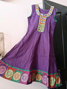 Vibrant Purple Ethnic Embroidered Rajasthani Kurti