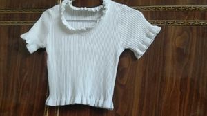 Cute White Ruffle Top