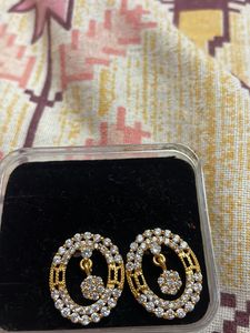 White Colour Stone Earring