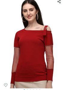 Maroon Drop Shoulder Top