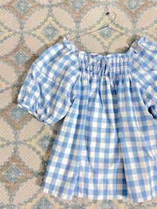 savana blue gingham top 🩵