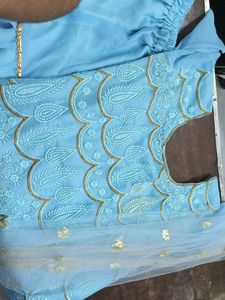 Light Blue Embroidered Kurta Set