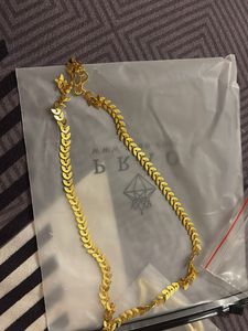 Gold Leaf Chain Necklace
