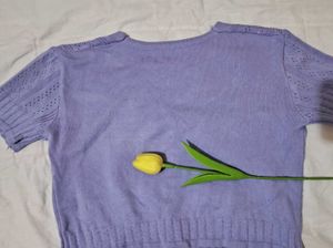 Lilac Knit Cropped Cardigan