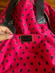 Magenta Strawberry Print Backpack