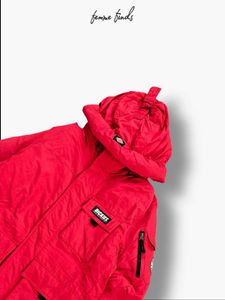 DICKIES RED HODDED PUFFER JACKETS