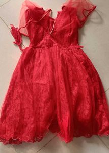 Red Lace Party Dress