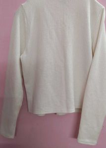 Cute White Cardigan Top