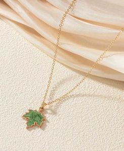 Handmade Green Leaf Shape pendant With Chain ☘️