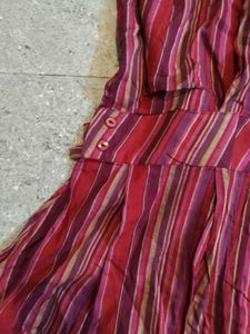 Mini Y2k Striped Offshoulder Dress