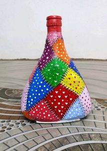 Cloth Stiched Bottle Art