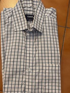 Men White Checks Shirt