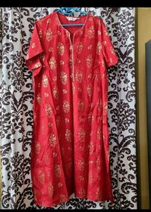 Gold Ethnic Printed XXXL Kurta From BIBA