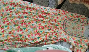 Colorful Printed Dress with Embellished Neckline