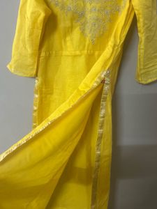 Yellow Embroidered Kurta