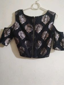 Elegant Black &amp; Silver Blouse