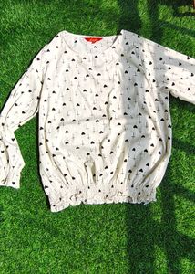 Patterned stylish White Top