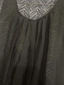 Black Patterned Shift Top
