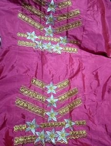 Pink star design  unstitched Blouse Piece