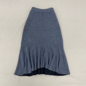 Fishtail Grey Korea Woollen Soft Winter Midi Skirt