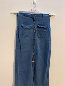 Denim Button Skirt For Women