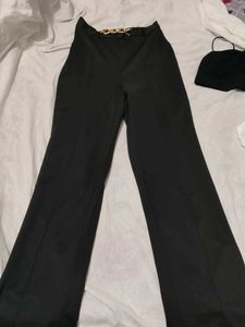 Black Crop Top &amp; Chain Pants Set