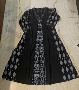 A Line Black Suit With Pant N Dupatta