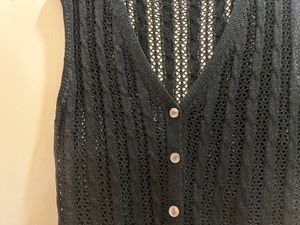 Black Crochet Vest