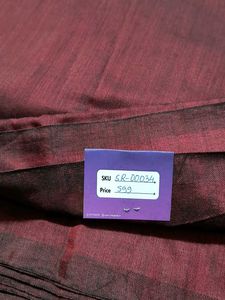 Khadi Plain Saree - Maroon
