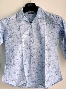 Elegant Sky Blue Printed Shirt