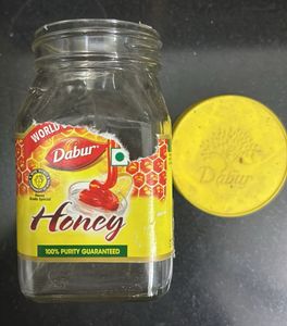 Set Of 7 Dabur Honey Empty Glass Jars With Lid