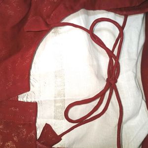 Red Party Wear Heavy Saree Blouse Petticoat Set